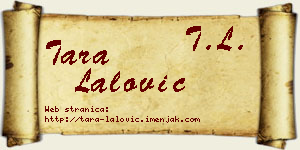 Tara Lalović vizit kartica